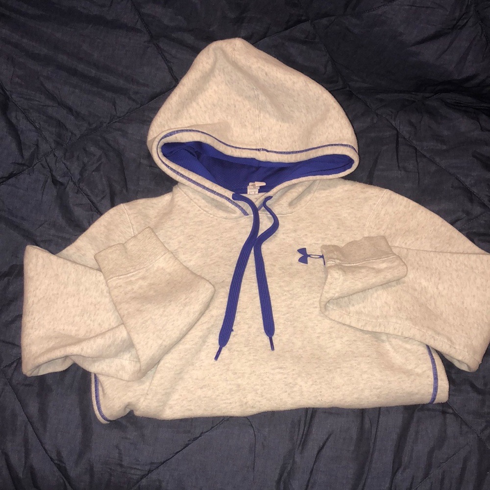 Under Armor Youth Small Grey&Blue hoody